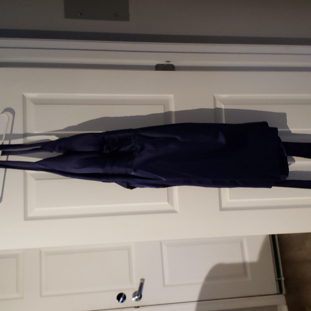 Womens SNAP Navy Satin Halter Dress, 22W
